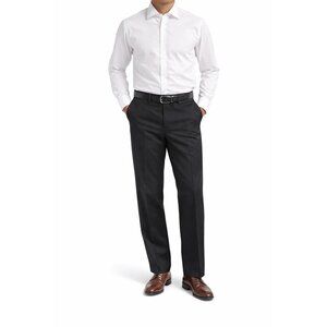 Haggar E ClO Classic Dress Pants 42x32 Black Expandable Waist No Iron Business